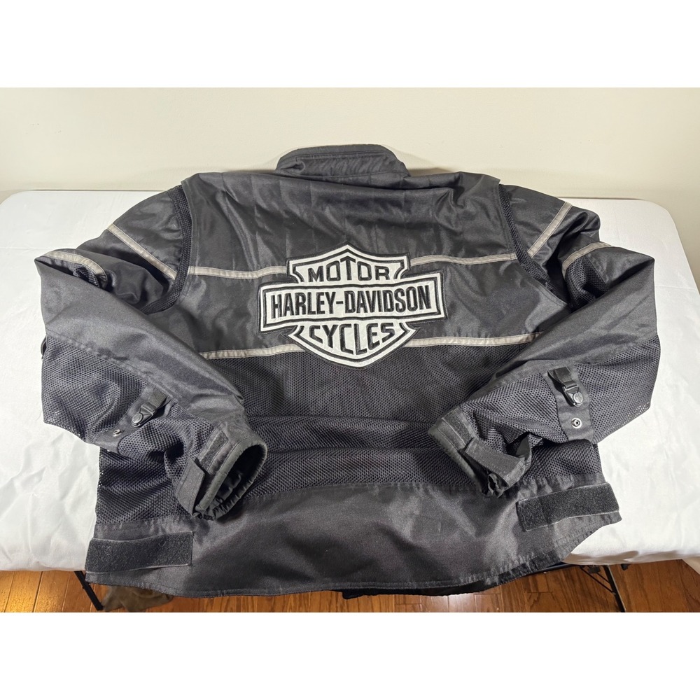 Harley-Davidson Mens Black Mesh Riding Jacket 3XL Tall Reflective 98248-09VT